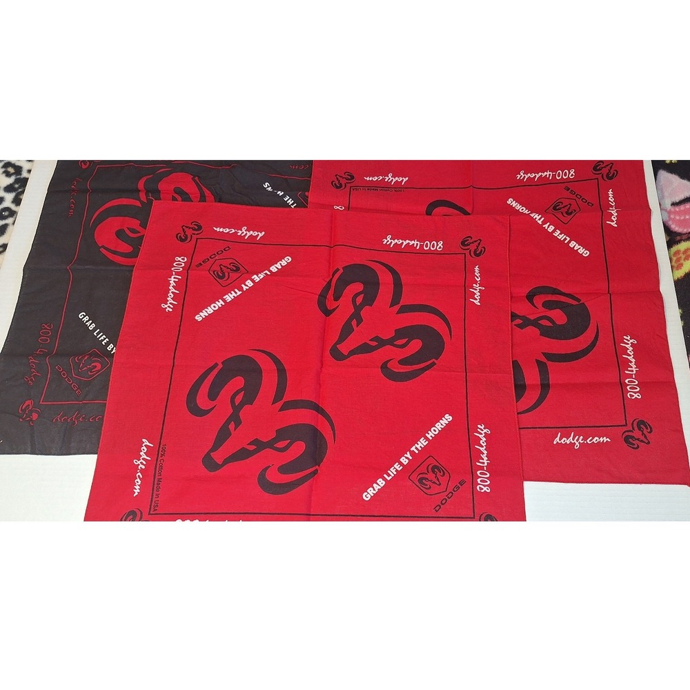 Lot of 3 Dodge Ram bandana USA  19x19 red and black